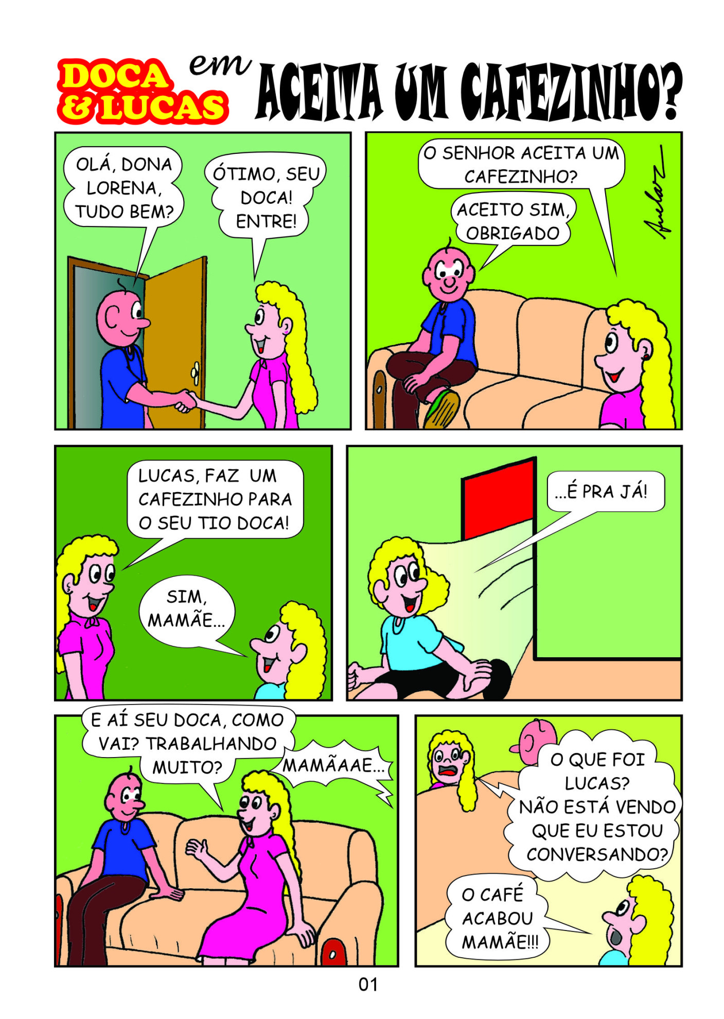 Doca e Lucas em Aceita um cafezinho?